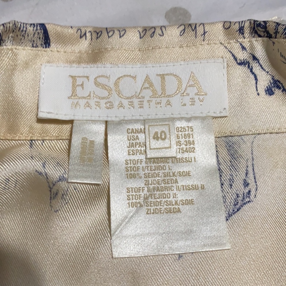 Escada Silk Button up Horse Print Blouse - Picture 6 of 7